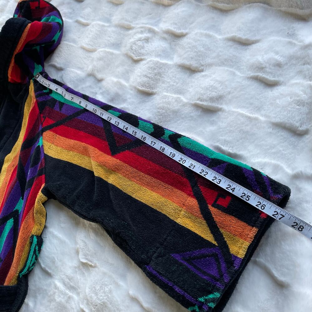 🔥Vintage STAFFORD 100% Cotton Aztec Tribal Southeastern Bathrobe Mens One Size - Picture 15 of 16